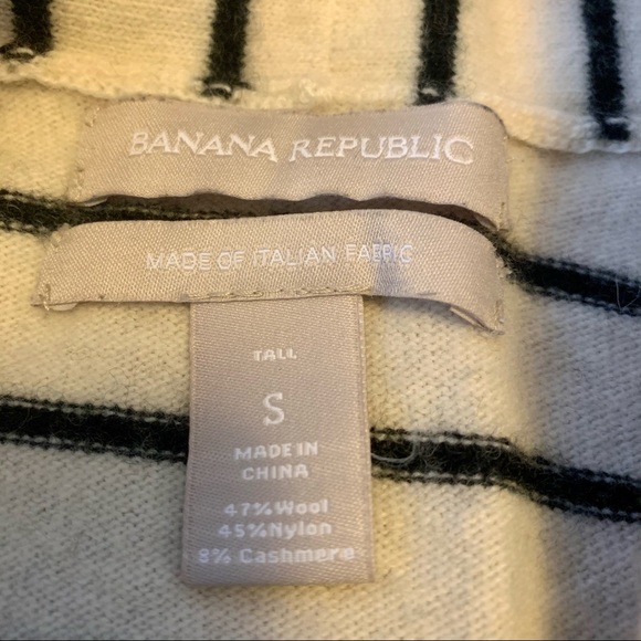 Small TALL Black & Ivory Cashmere Blend Cardigan - Picture 7 of 11